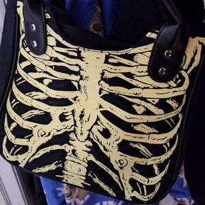 Skeleton Print Tote Bag , glow-in-the-dark